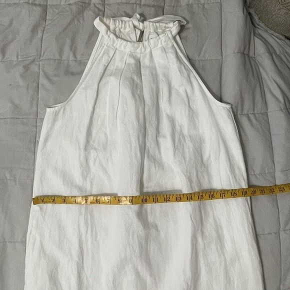 GAP Tie Back Halter Dress White Sz 6 NWT Pockets Sheath Mini Casual 100%… - Picture 6 of 12